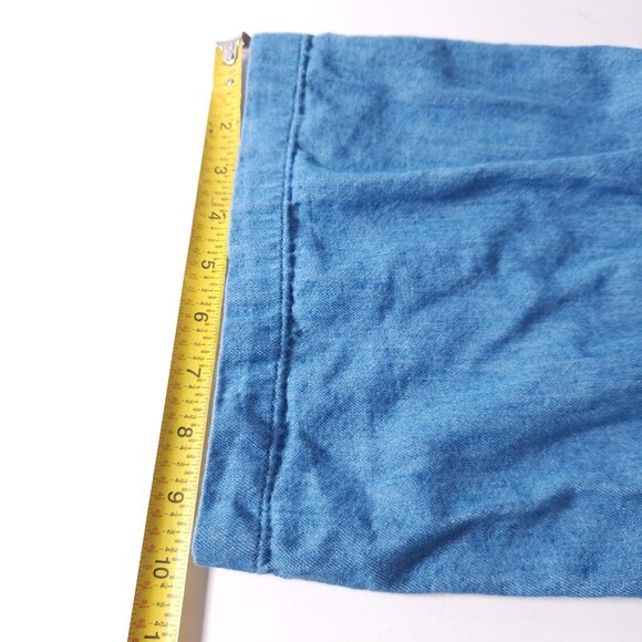 Old Navy Womens Denim Jumpsuit M Petite Blue Puff Sleeve Farmcore Cottagecore - Picture 7 of 13